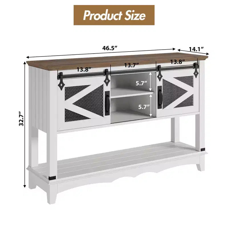 43.3 Narrow Console Table C White 2-Tier Entryway Table (for Living Room/Hallway)