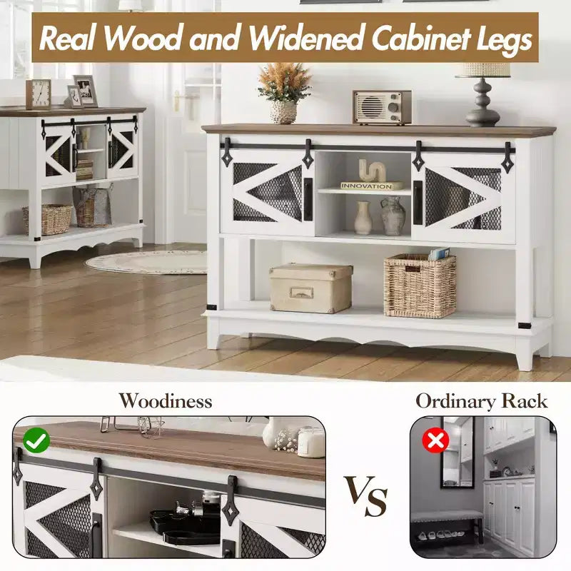 43.3 Narrow Console Table C White 2-Tier Entryway Table (for Living Room/Hallway)