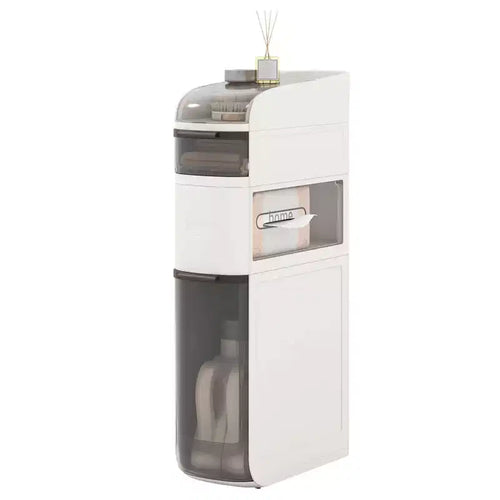 Costway 4-Tier Narrow Bathroom Storage Cabinet with Drawers Tissue Box Wheels for Kitchen