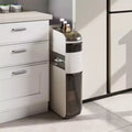 Costway 4-Tier Narrow Bathroom Storage Cabinet with Drawers Tissue Box Wheels for Kitchen