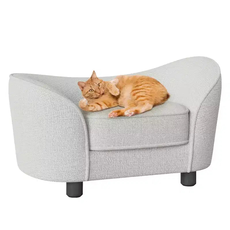 Pet Sofa Bed, Chenille Sofa with Washable Cushions, Suitable for Cats and Dogs