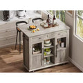 Storage Drawer, Foldable Kitchen Removable Storage Cabinet with Folding Top - 2 Glass Doors, Spice Rack, Towel Rack for Living Room, Kitchen