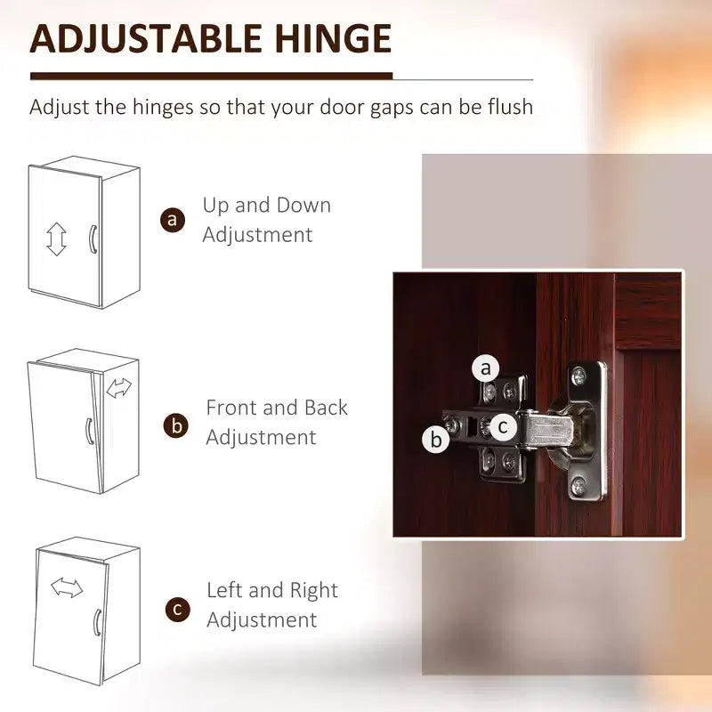 63 2-Door Kitchen Pantry, Freestanding Storage Cabinet with 5-tier Shelving and 2 Adjustable Shelves for Dining Room
