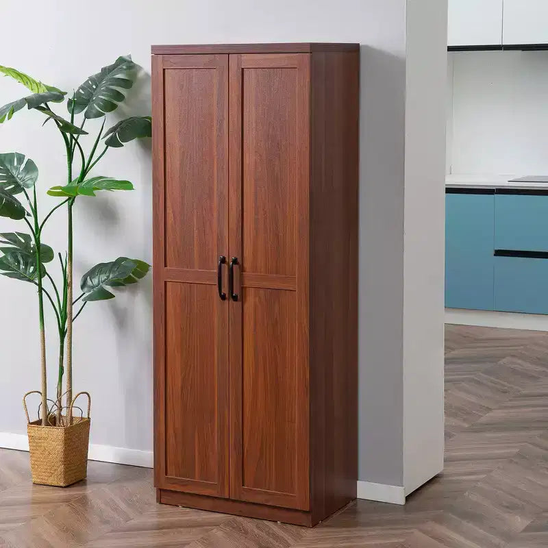 63 2-Door Kitchen Pantry, Freestanding Storage Cabinet with 5-tier Shelving and 2 Adjustable Shelves for Dining Room
