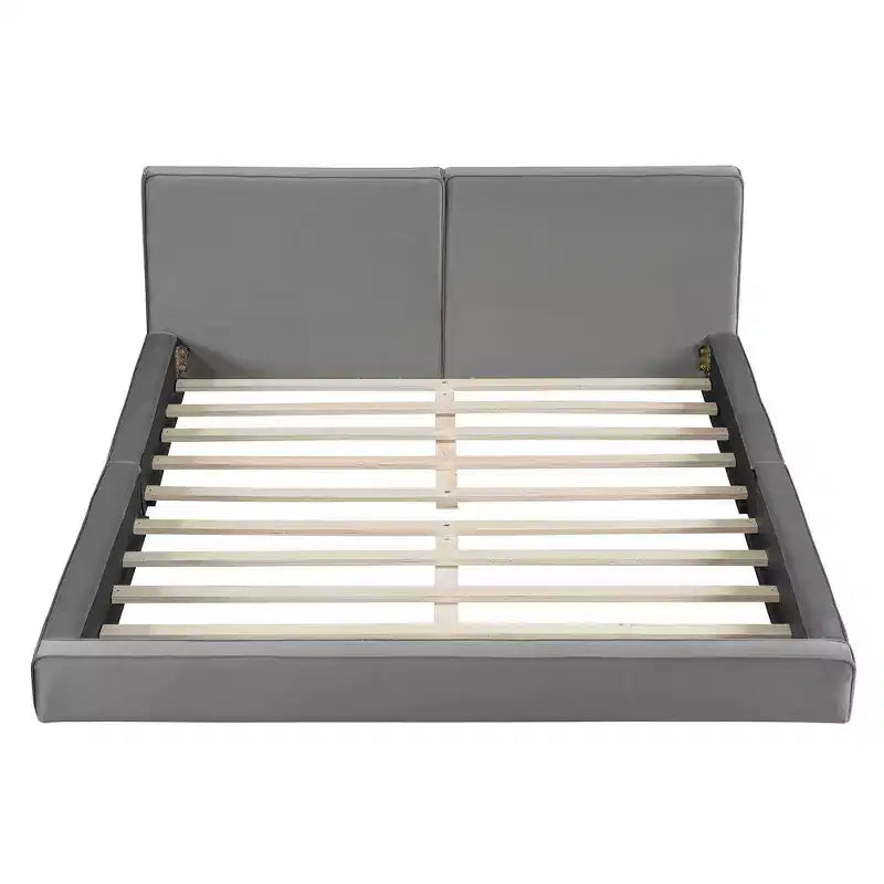 Whisen Queen Size Velvet Platform Bed with Upholstered Grounded Bed with Solid Frame, Easy Assembly