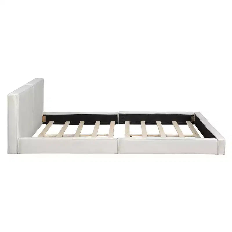Whisen Queen Size Velvet Platform Bed with Upholstered Grounded Bed with Solid Frame, Easy Assembly