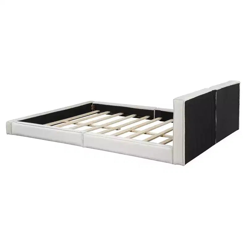 Whisen Queen Size Velvet Platform Bed with Upholstered Grounded Bed with Solid Frame, Easy Assembly