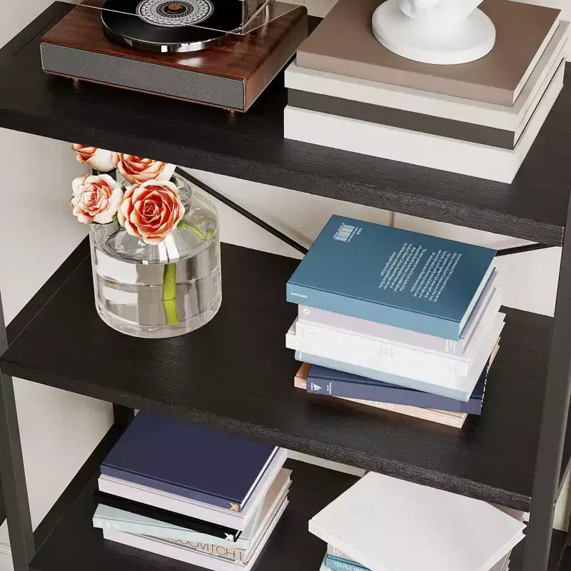 70.8 Tall 5 Tier Arched Bookcase, Tall Shelf for CDs/Books, Home Office Shelf Storage Organizer, Modern Book Shelf for Bedroom & Living
