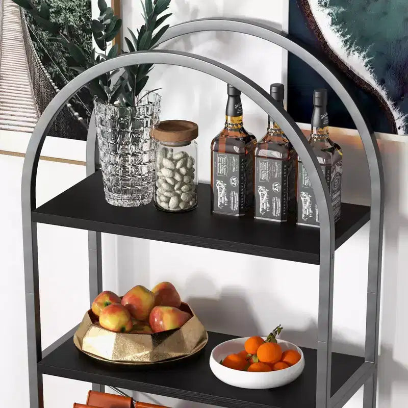 70.8 Tall 5 Tier Arched Bookcase, Tall Shelf for CDs/Books, Home Office Shelf Storage Organizer, Modern Book Shelf for Bedroom & Living