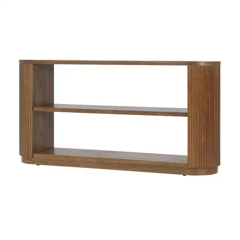 Okak Modern Narrow Console Table with Round Corner Design, Multi-Functional Entryway Table, Accent Table for Entryway, Living Room