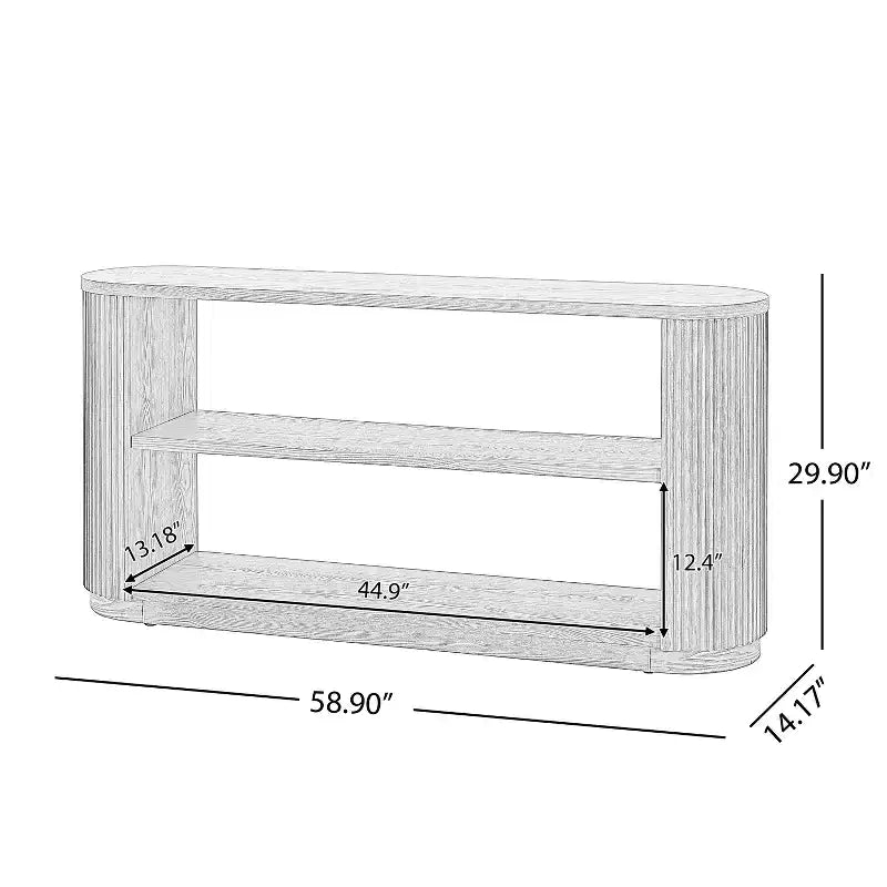 Okak Modern Narrow Console Table with Round Corner Design, Multi-Functional Entryway Table, Accent Table for Entryway, Living Room