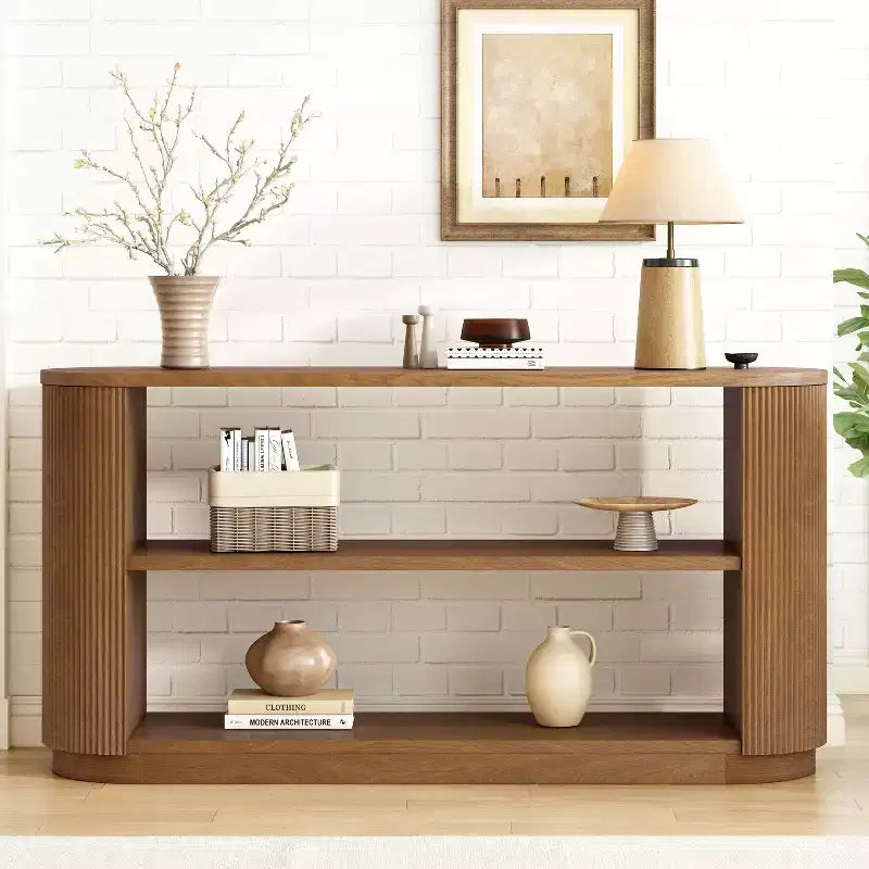 Okak Modern Narrow Console Table with Round Corner Design, Multi-Functional Entryway Table, Accent Table for Entryway, Living Room