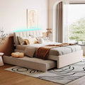 Whisen Twin Size Teddy Fleece Platform Bed with Upholstered, Pull-Out Trundle and Plush Fabric, Easy Assembly