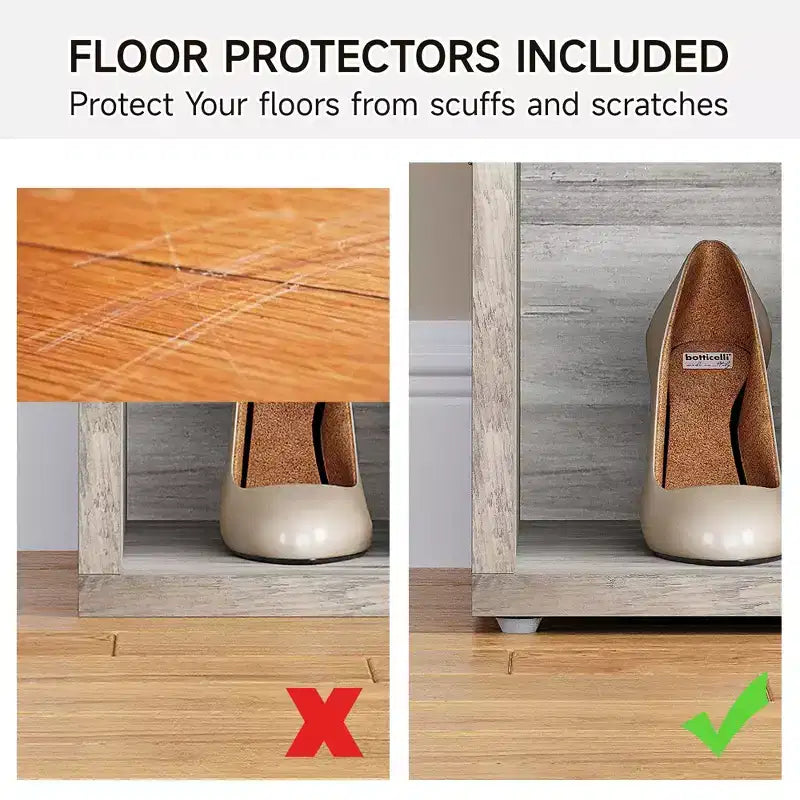 Shoe Bench with Storage, Entryway Bench with Cushioned Seat & Adjustable Shelves for Hallway and Mudroom