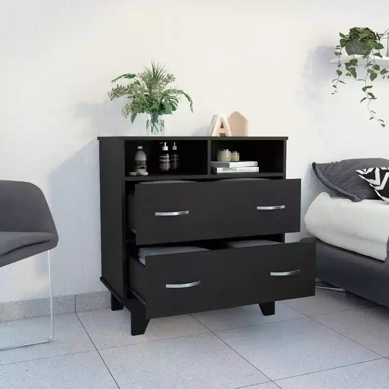 2-Drawer 2-Shelf Dresser Wenge