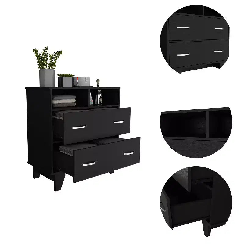 2-Drawer 2-Shelf Dresser Wenge
