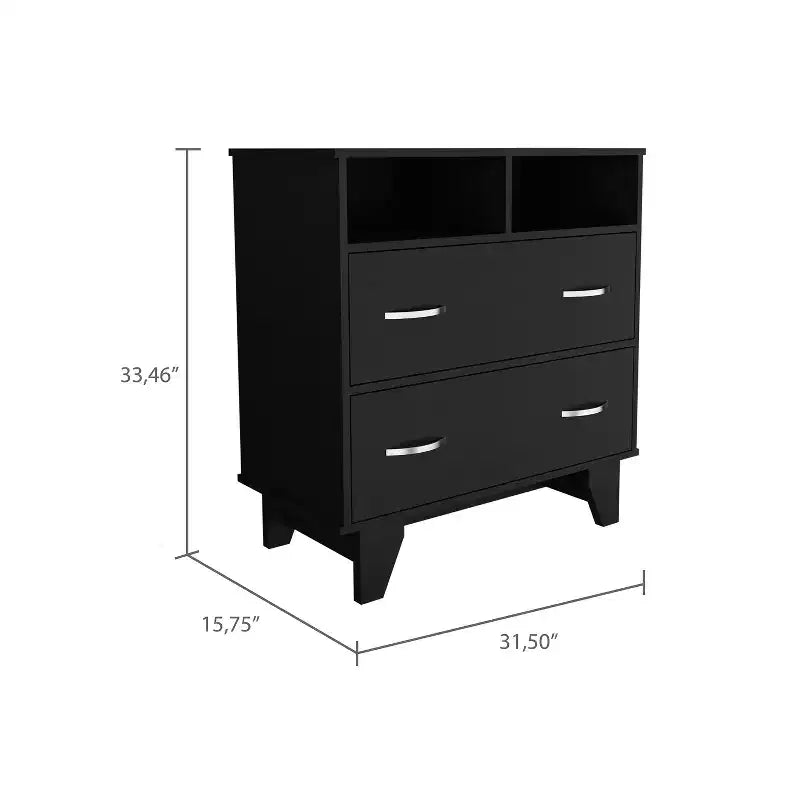 2-Drawer 2-Shelf Dresser Wenge