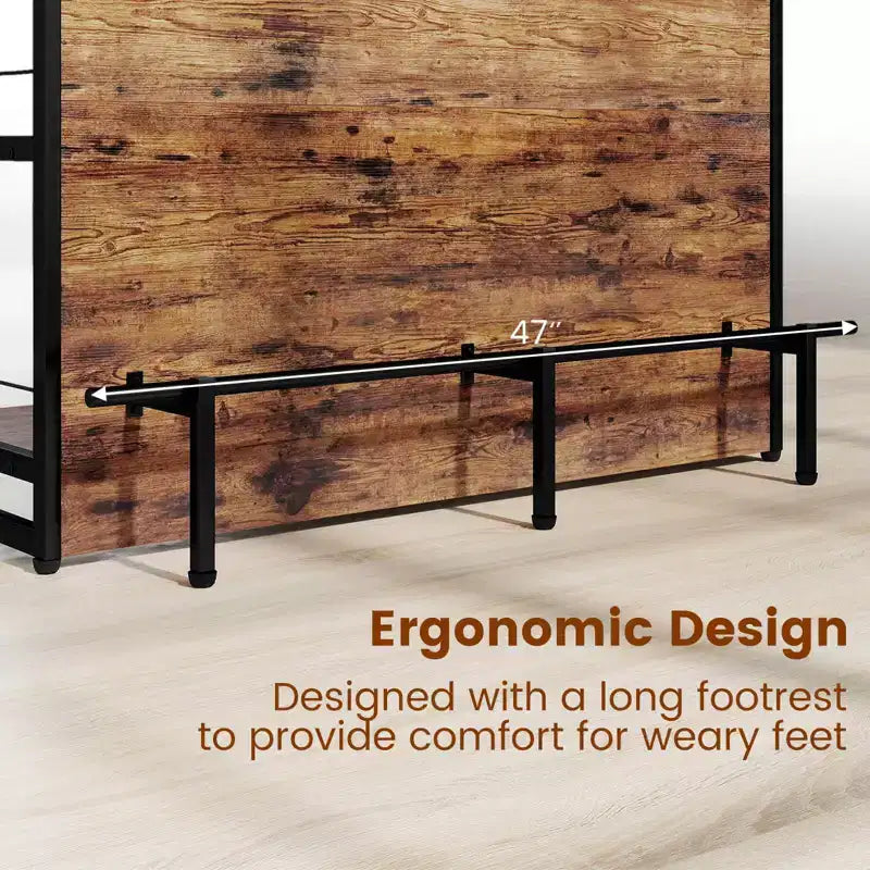 Costway Kitchen Island, 4-Tier Mini Bar Table Height Pub Table with Footrest, Wine Rack