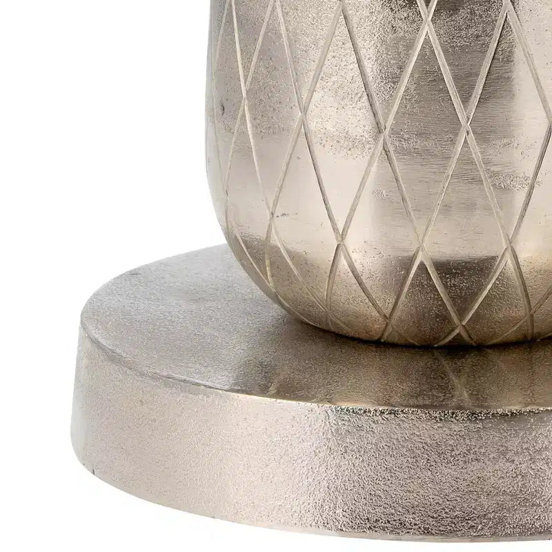 Unique End Table, Side Table, or Small Night Stand for Room Decor - Metal Bedside Table with Pineapple Base for Bedroom or Living Room