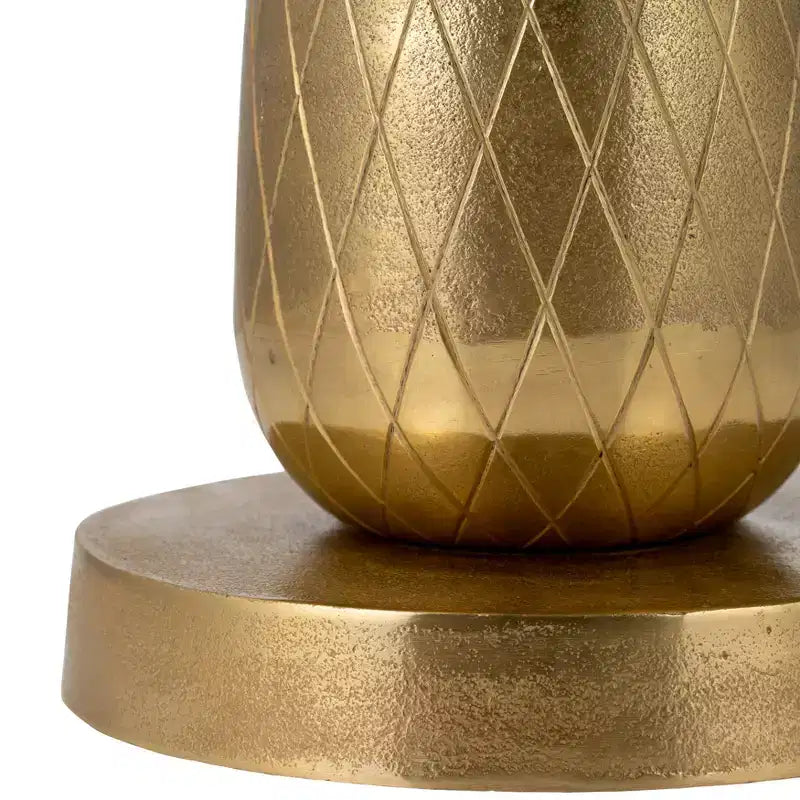 Unique End Table, Side Table, or Small Night Stand for Room Decor - Metal Bedside Table with Pineapple Base for Bedroom or Living Room