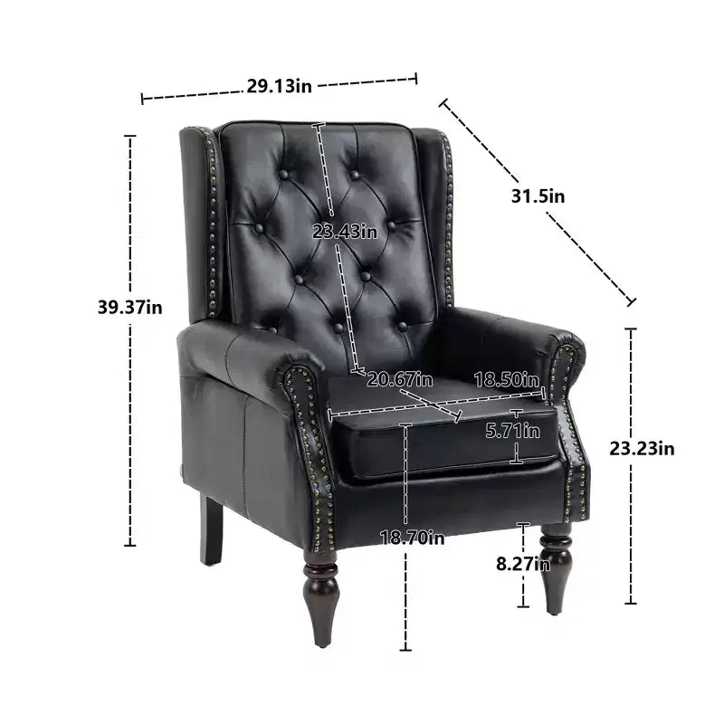 CLIHOME Wood Frame Armchair, Modern Accent Chair Lounge Chair with Sturdy Wood Legs