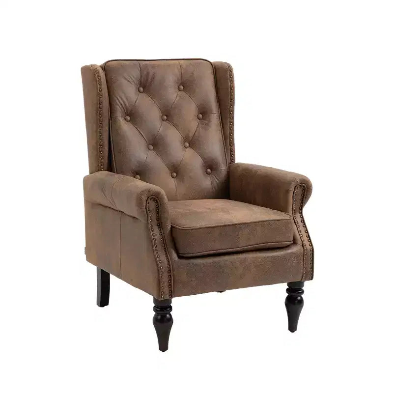 CLIHOME Wood Frame Armchair, Modern Accent Chair Lounge Chair with Sturdy Wood Legs