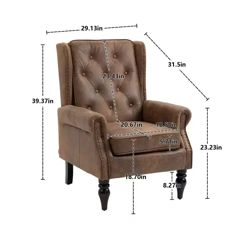 CLIHOME Wood Frame Armchair, Modern Accent Chair Lounge Chair with Sturdy Wood Legs