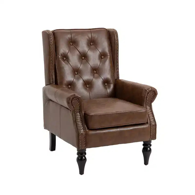 CLIHOME Wood Frame Armchair, Modern Accent Chair Lounge Chair with Sturdy Wood Legs