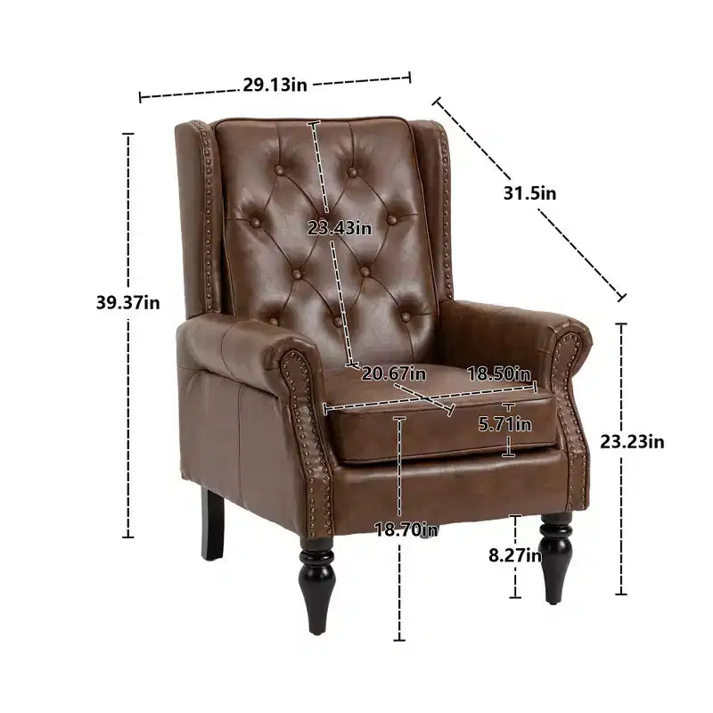 CLIHOME Wood Frame Armchair, Modern Accent Chair Lounge Chair with Sturdy Wood Legs
