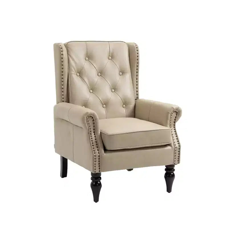 CLIHOME Wood Frame Armchair, Modern Accent Chair Lounge Chair with Sturdy Wood Legs