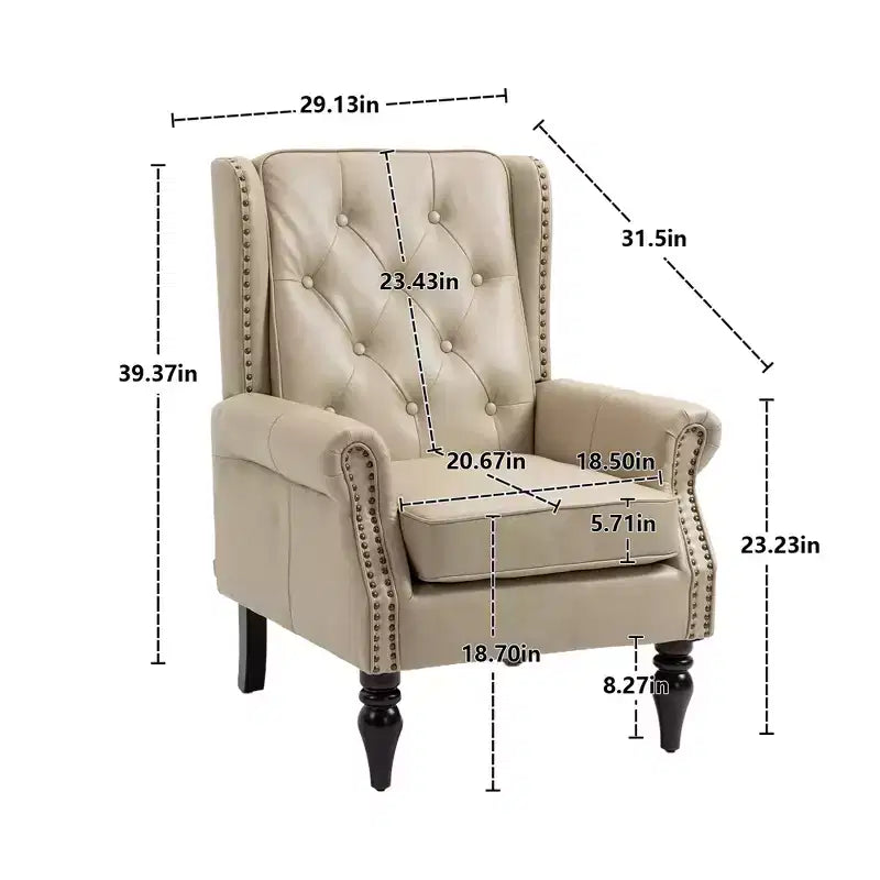 CLIHOME Wood Frame Armchair, Modern Accent Chair Lounge Chair with Sturdy Wood Legs