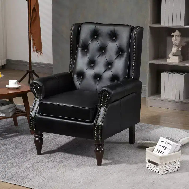 CLIHOME Wood Frame Armchair, Modern Accent Chair Lounge Chair with Sturdy Wood Legs