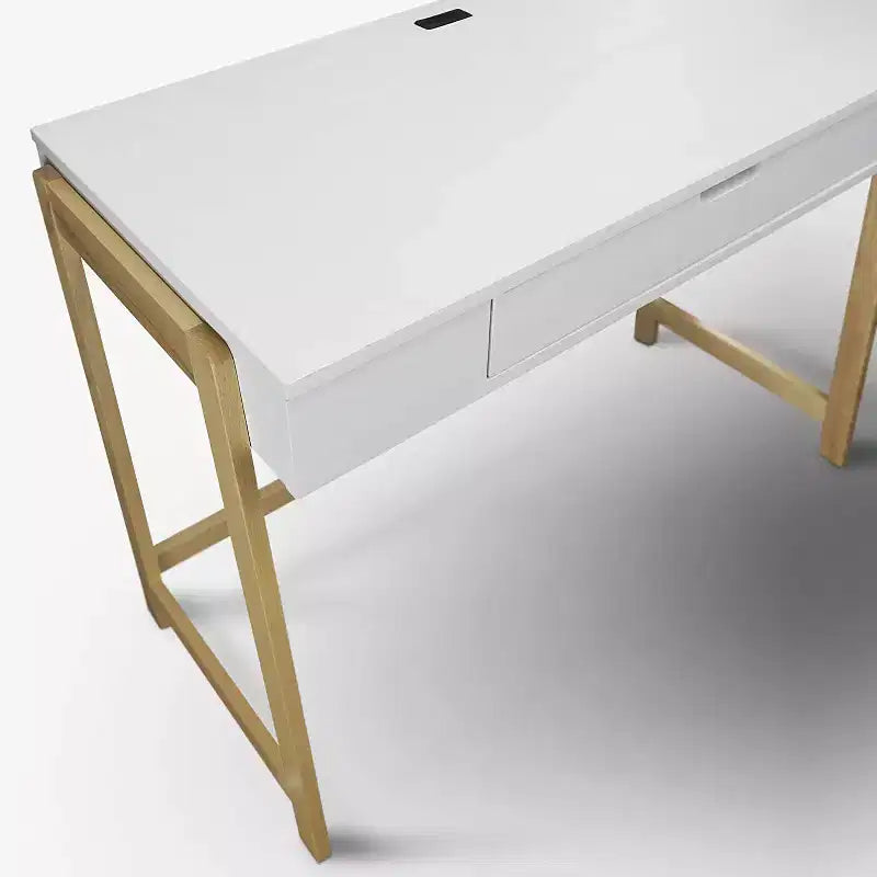 HomeStock 30 in.H Brown Color Rubberwood Computer Desks with No Storage