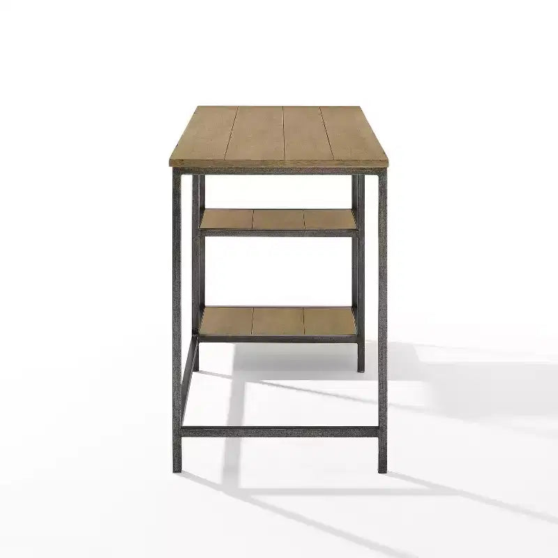 HomeStock 12.5 in.H Brown Color Birch Wood Computer Desks with All Purpose Drawer