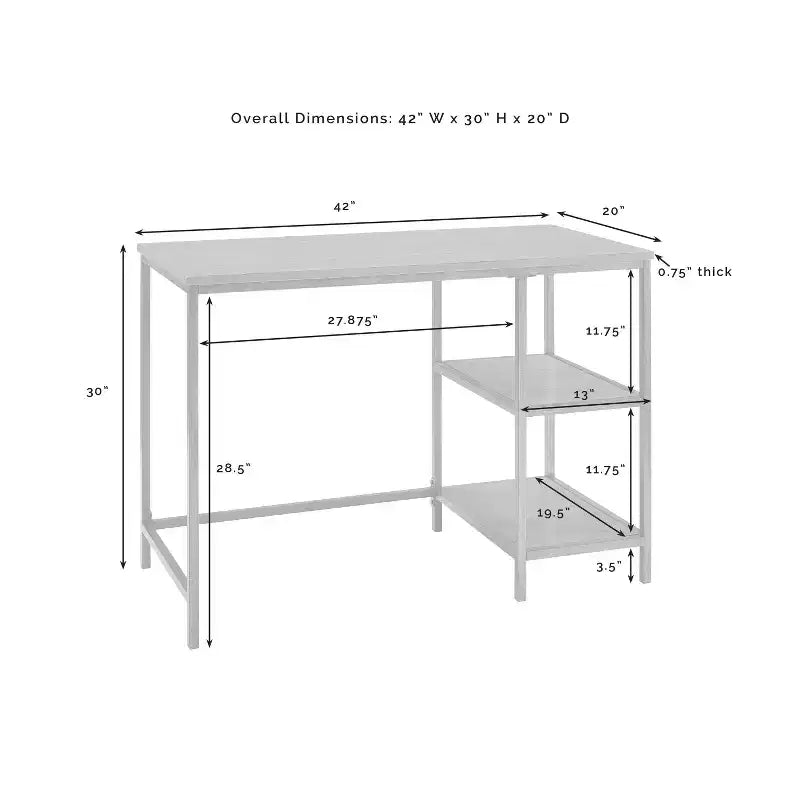 HomeStock 12.5 in.H Brown Color Birch Wood Computer Desks with All Purpose Drawer