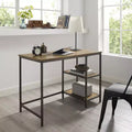 HomeStock 12.5 in.H Brown Color Birch Wood Computer Desks with All Purpose Drawer