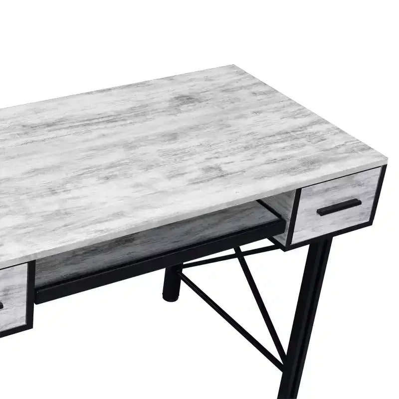 HomeStock 29 in.H Gray Color Wood Veneer Computer Desks with File Drawer