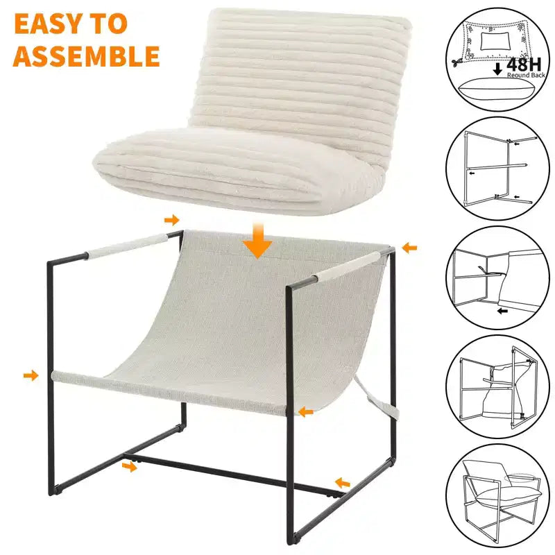 COZONY 31 Modern Accent Chair, Linen Upholstery, High-Density Foam, Sturdy Metal Frame, Easy Assembly, Living Room, Bedroom, Home Office