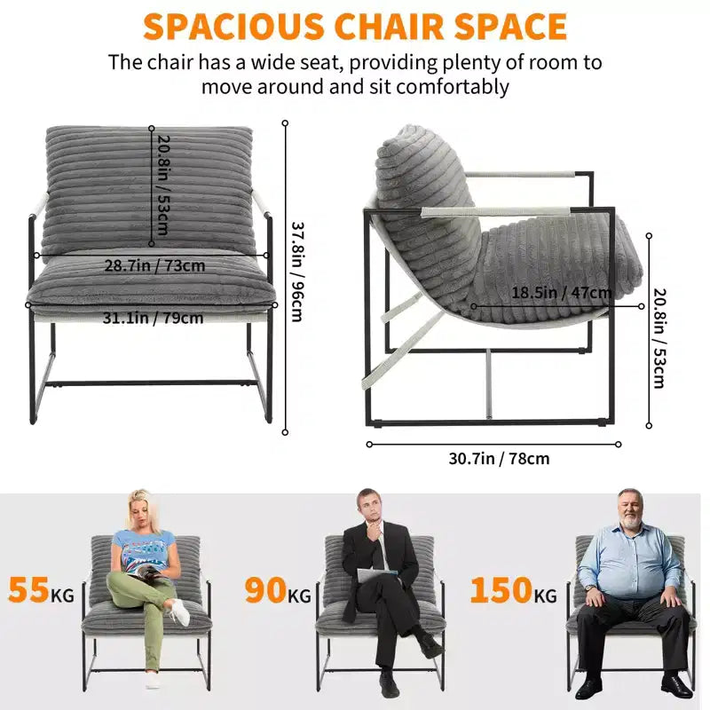 COZONY 31 Modern Accent Chair, Linen Upholstery, High-Density Foam, Sturdy Metal Frame, Easy Assembly, Living Room, Bedroom, Home Office