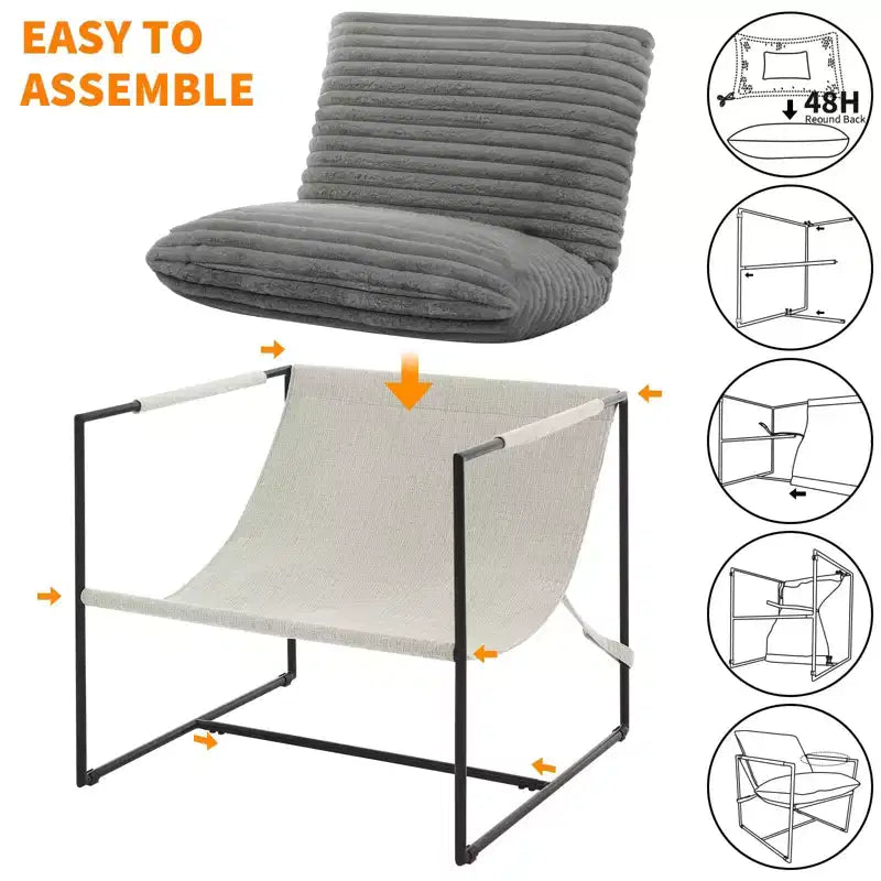 COZONY 31 Modern Accent Chair, Linen Upholstery, High-Density Foam, Sturdy Metal Frame, Easy Assembly, Living Room, Bedroom, Home Office