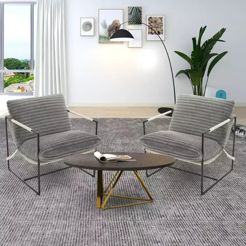 COZONY 31 Modern Accent Chair, Linen Upholstery, High-Density Foam, Sturdy Metal Frame, Easy Assembly, Living Room, Bedroom, Home Office