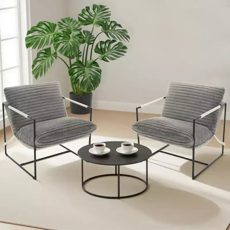 COZONY 31 Modern Accent Chair, Linen Upholstery, High-Density Foam, Sturdy Metal Frame, Easy Assembly, Living Room, Bedroom, Home Office