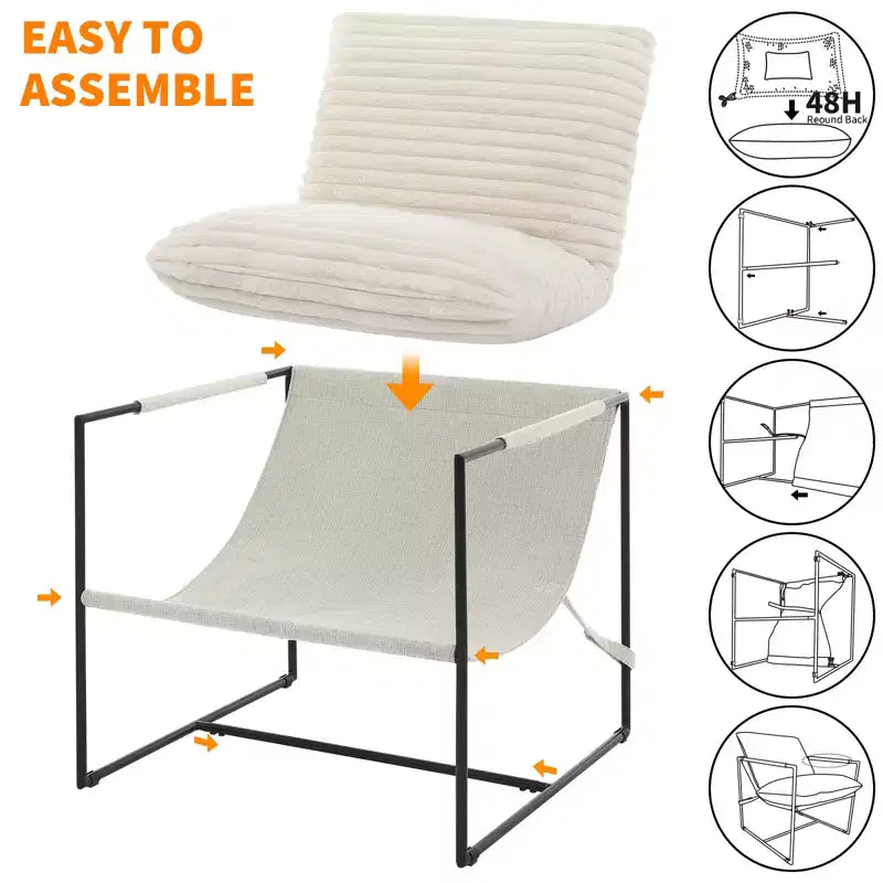 COZONY 31 Modern Accent Chair, Linen Upholstery, High-Density Foam, Sturdy Metal Frame, Easy Assembly, Living Room, Bedroom, Home Office