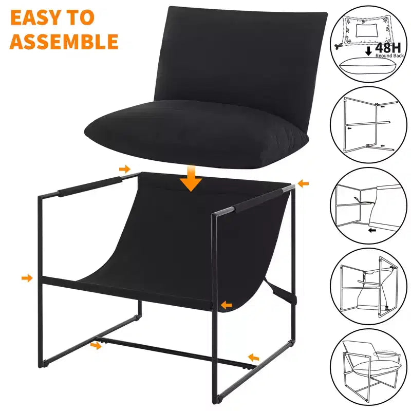 COZONY 31 Modern Accent Chair, Linen Upholstery, High-Density Foam, Sturdy Metal Frame, Easy Assembly, Living Room, Bedroom, Home Office