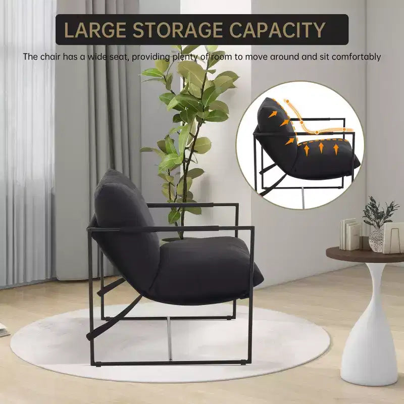 COZONY 31 Modern Accent Chair, Linen Upholstery, High-Density Foam, Sturdy Metal Frame, Easy Assembly, Living Room, Bedroom, Home Office