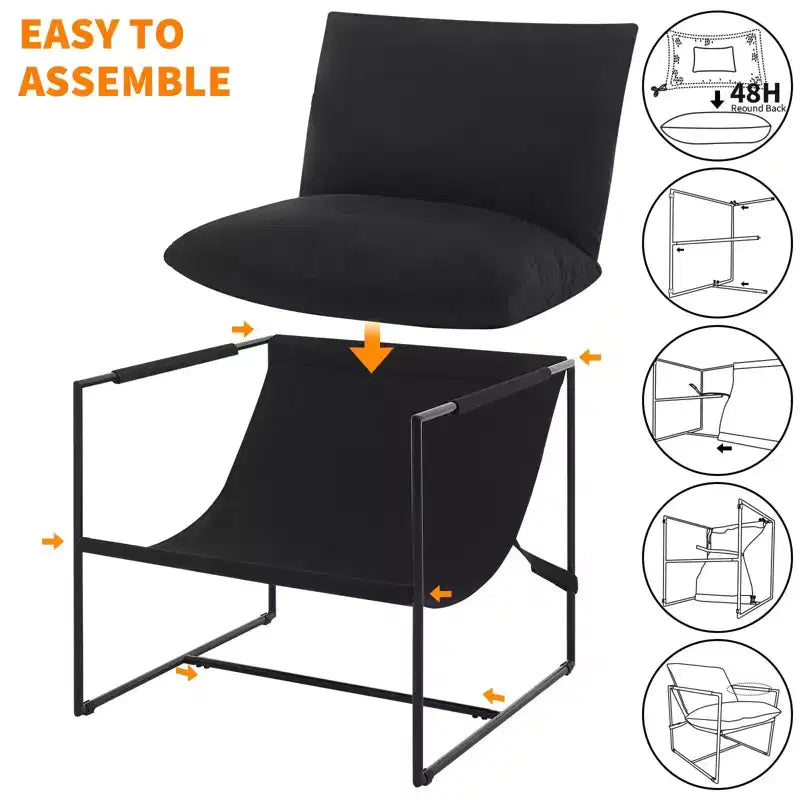 COZONY 31 Modern Accent Chair, Linen Upholstery, High-Density Foam, Sturdy Metal Frame, Easy Assembly, Living Room, Bedroom, Home Office