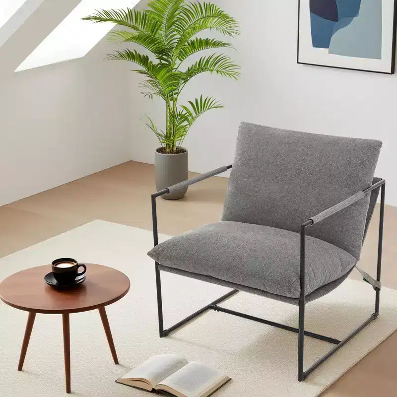COZONY 31 Modern Accent Chair, Linen Upholstery, High-Density Foam, Sturdy Metal Frame, Easy Assembly, Living Room, Bedroom, Home Office