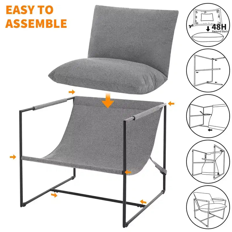 COZONY 31 Modern Accent Chair, Linen Upholstery, High-Density Foam, Sturdy Metal Frame, Easy Assembly, Living Room, Bedroom, Home Office