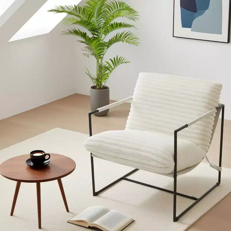 COZONY 31 Modern Accent Chair, Linen Upholstery, High-Density Foam, Sturdy Metal Frame, Easy Assembly, Living Room, Bedroom, Home Office