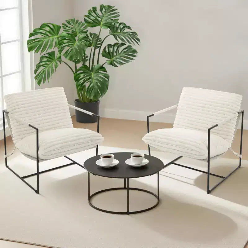 COZONY 31 Modern Accent Chair, Linen Upholstery, High-Density Foam, Sturdy Metal Frame, Easy Assembly, Living Room, Bedroom, Home Office